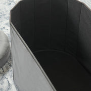 Folding Ottoman Storage Box Footstool Tub Bin Space Saving Velvet Seat Pouffe