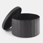 Folding Ottoman Storage Box Footstool Tub Bin Space Saving Velvet Seat Pouffe