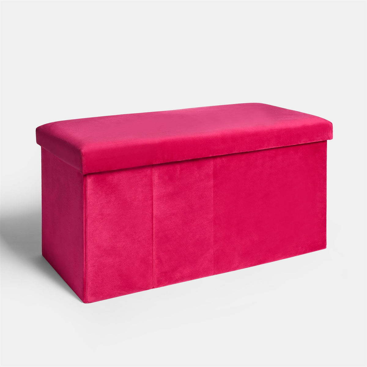 Folding Ottoman Storage Box Footstool Tub Bin Space Saving Velvet Seat Pouffe