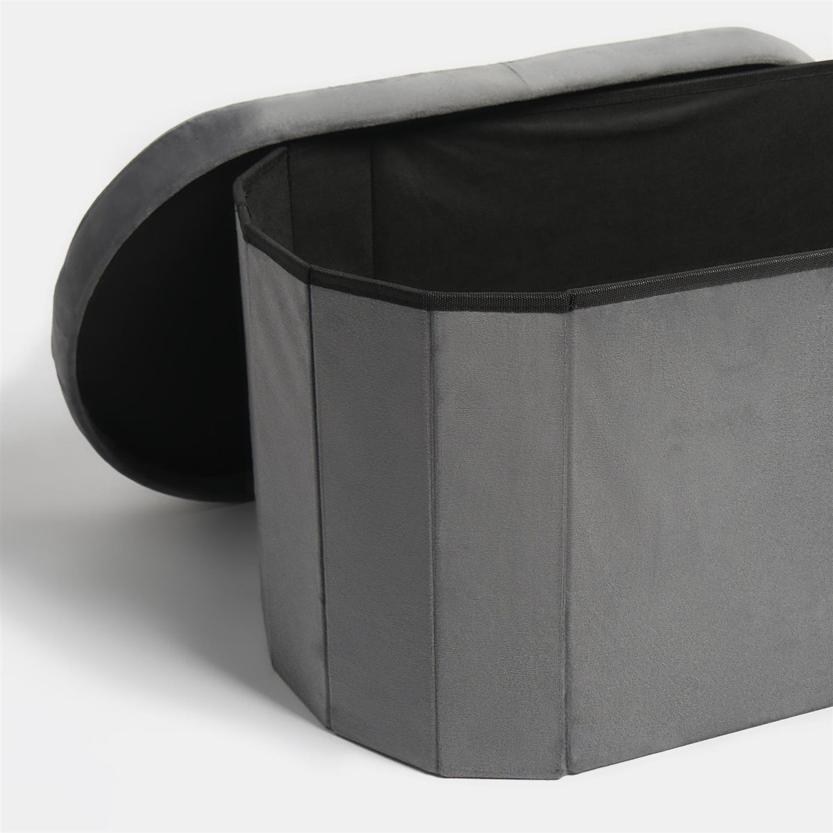 Folding Ottoman Storage Box Footstool Tub Bin Space Saving Velvet Seat Pouffe