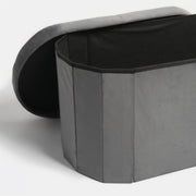 Folding Ottoman Storage Box Footstool Tub Bin Space Saving Velvet Seat Pouffe