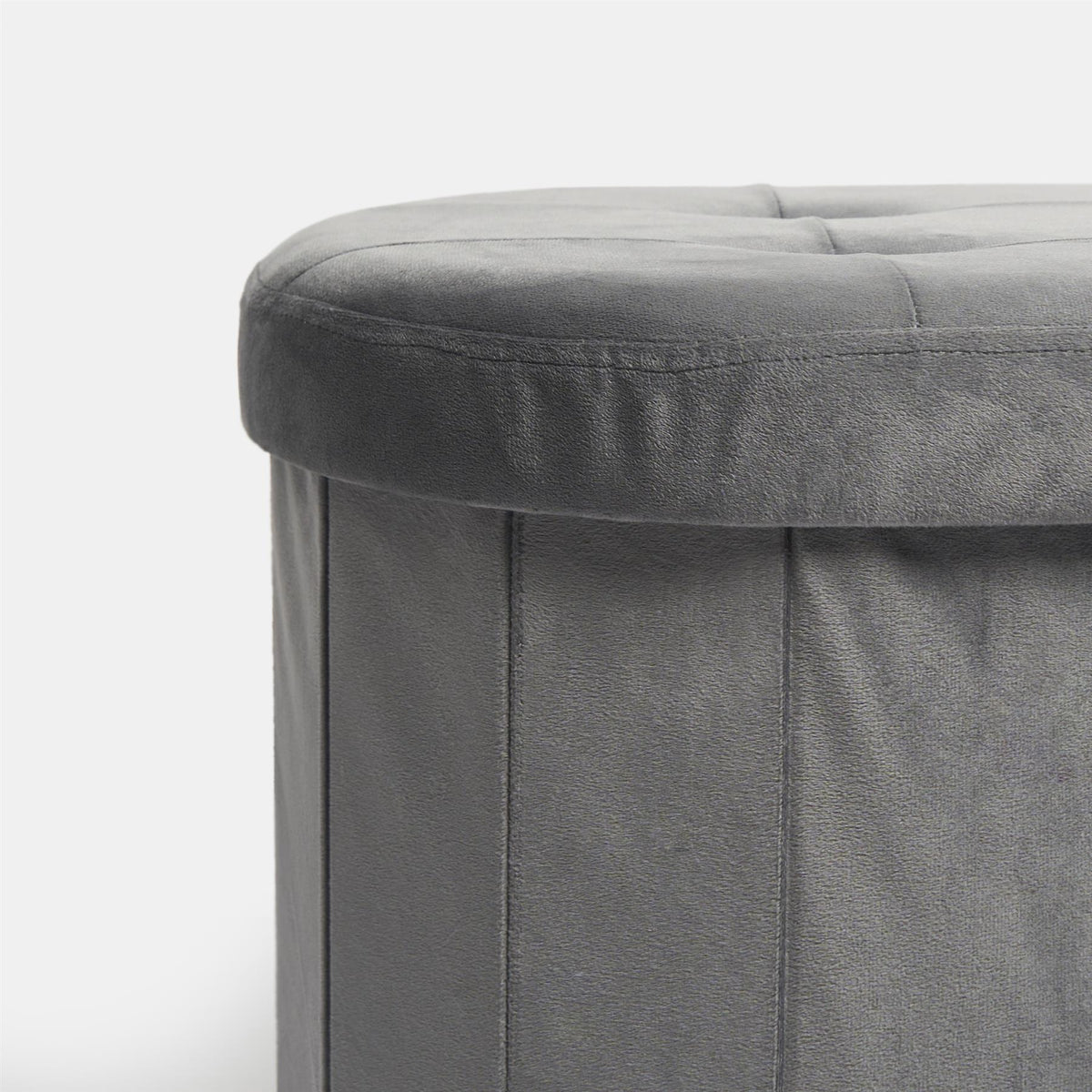 Folding Ottoman Storage Box Footstool Tub Bin Space Saving Velvet Seat Pouffe