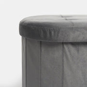 Folding Ottoman Storage Box Footstool Tub Bin Space Saving Velvet Seat Pouffe