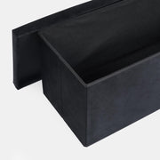 Folding Ottoman Storage Box Footstool Tub Bin Space Saving Velvet Seat Pouffe