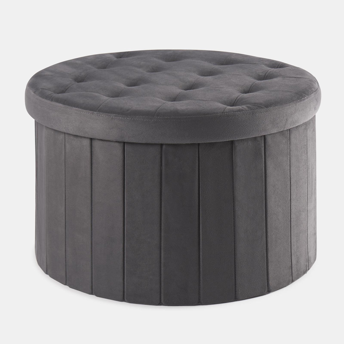 Folding Ottoman Storage Box Footstool Tub Bin Space Saving Velvet Seat Pouffe