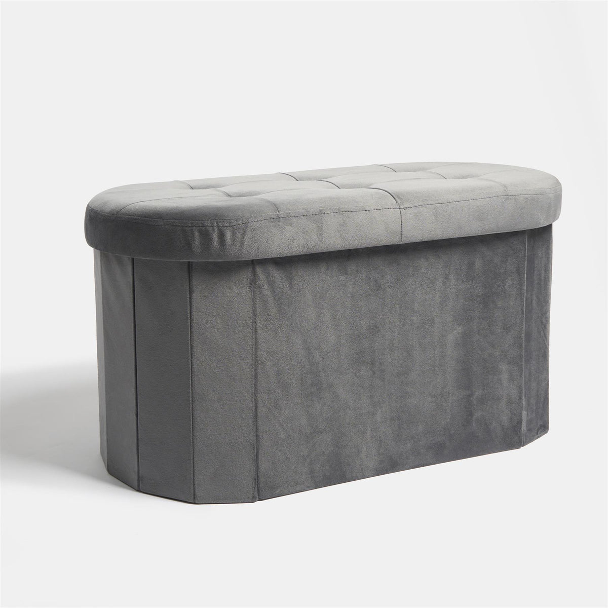 Folding Ottoman Storage Box Footstool Tub Bin Space Saving Velvet Seat Pouffe