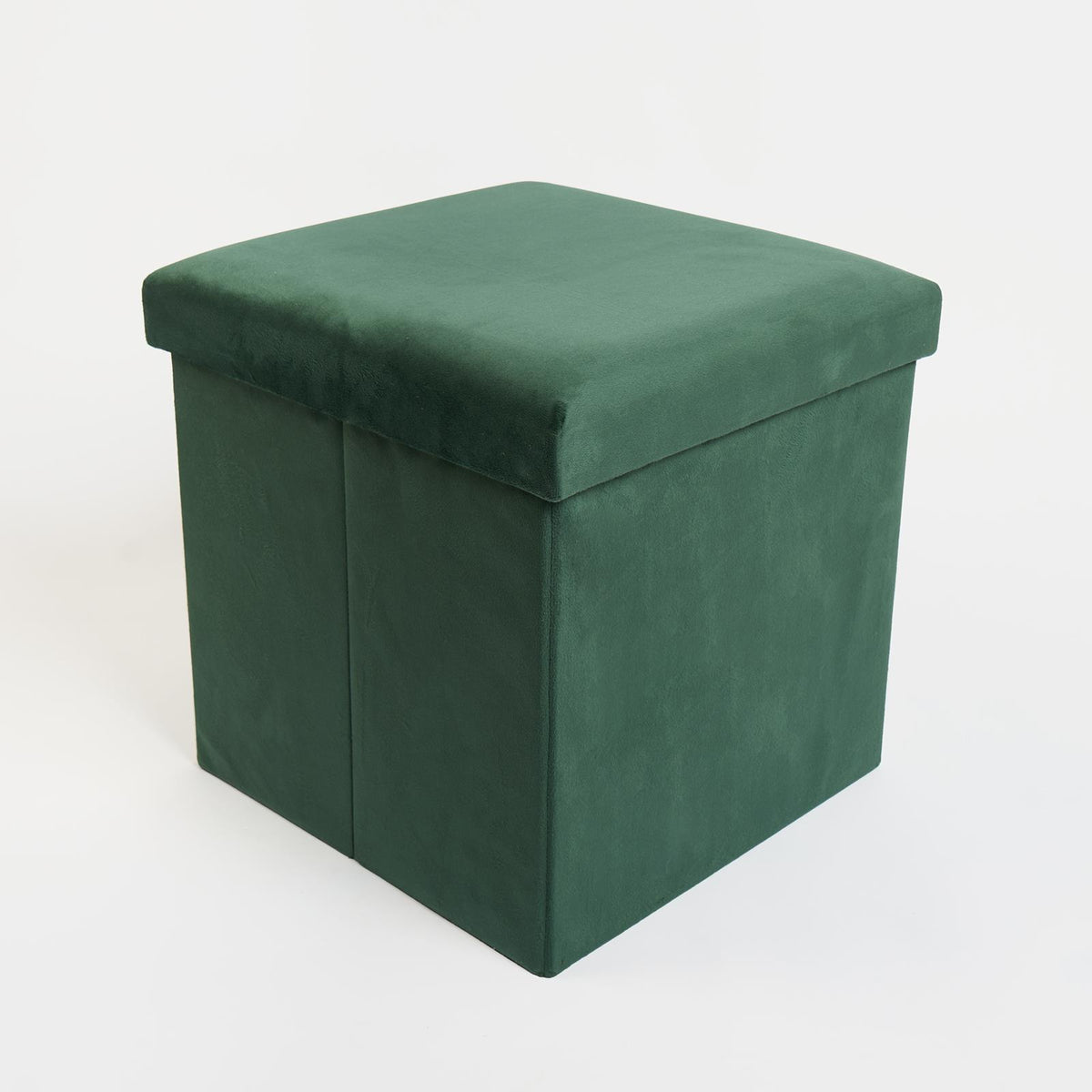 Folding Ottoman Storage Box Footstool Tub Bin Space Saving Velvet Seat Pouffe