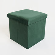 Folding Ottoman Storage Box Footstool Tub Bin Space Saving Velvet Seat Pouffe