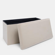 Folding Ottoman Storage Box Footstool Tub Bin Space Saving Velvet Seat Pouffe