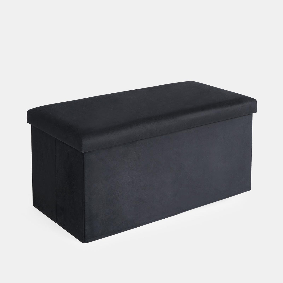 Folding Ottoman Storage Box Footstool Tub Bin Space Saving Velvet Seat Pouffe