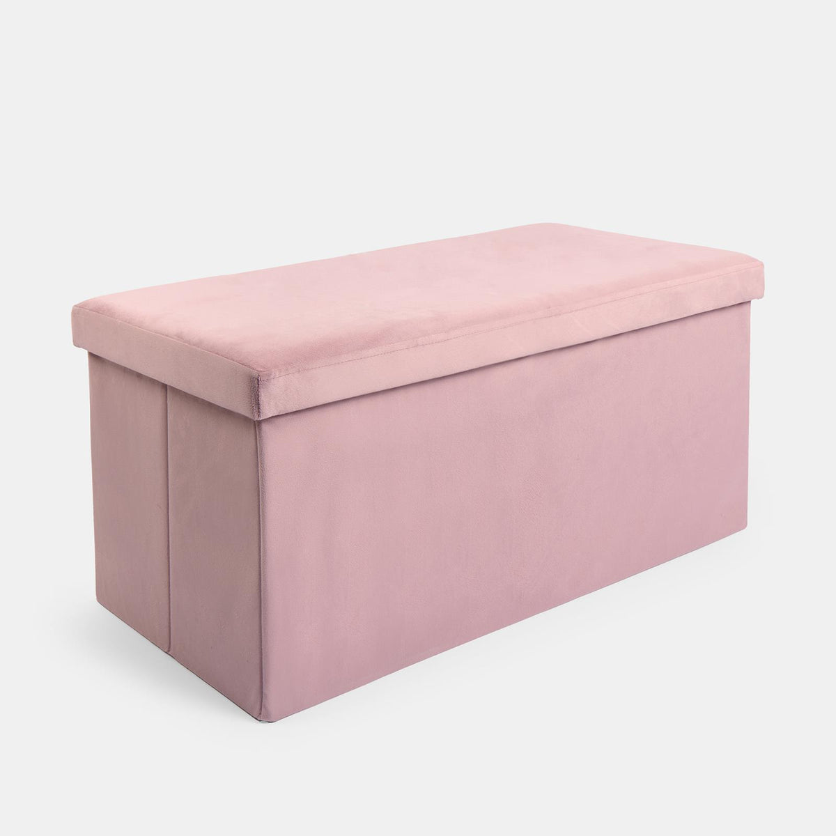 Folding Ottoman Storage Box Footstool Tub Bin Space Saving Velvet Seat Pouffe