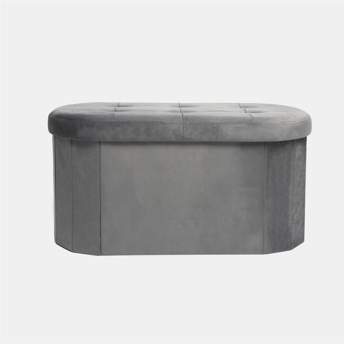 Folding Ottoman Storage Box Footstool Tub Bin Space Saving Velvet Seat Pouffe