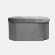 Folding Ottoman Storage Box Footstool Tub Bin Space Saving Velvet Seat Pouffe