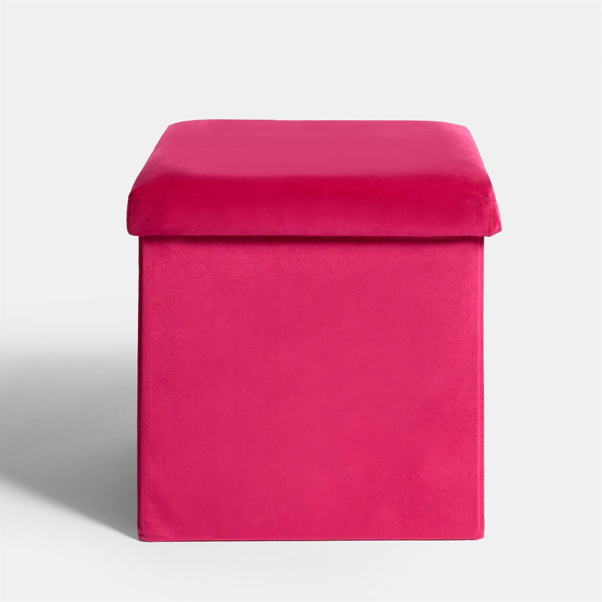 Folding Ottoman Storage Box Footstool Tub Bin Space Saving Velvet Seat Pouffe