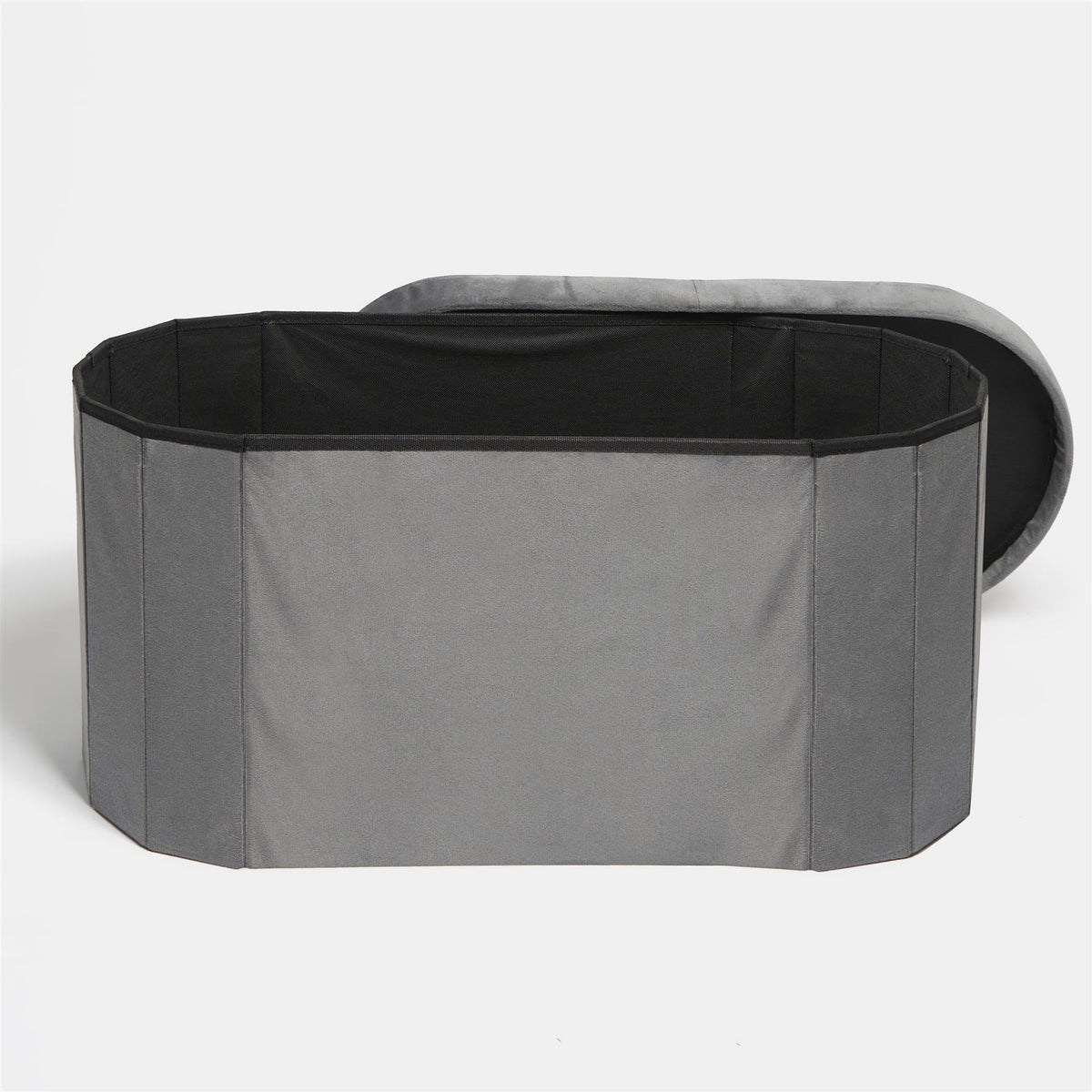 Folding Ottoman Storage Box Footstool Tub Bin Space Saving Velvet Seat Pouffe