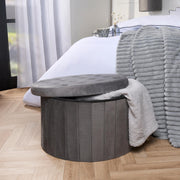 Folding Ottoman Storage Box Footstool Tub Bin Space Saving Velvet Seat Pouffe