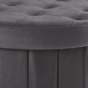 Folding Ottoman Storage Box Footstool Tub Bin Space Saving Velvet Seat Pouffe