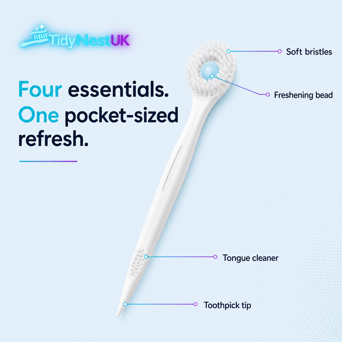 TidyNestUK | Features | 4-in-1 mini toothbrush guide