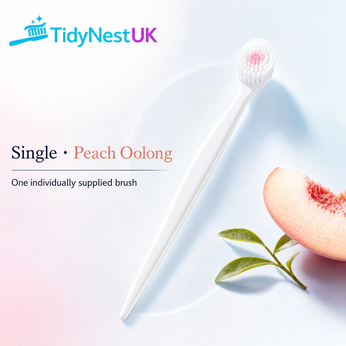 TidyNestUK | Single Peach Oolong | One mini toothbrush